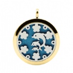 Stainless Steel Aromatherapy Oil Diffuser Locket Pendants DP028